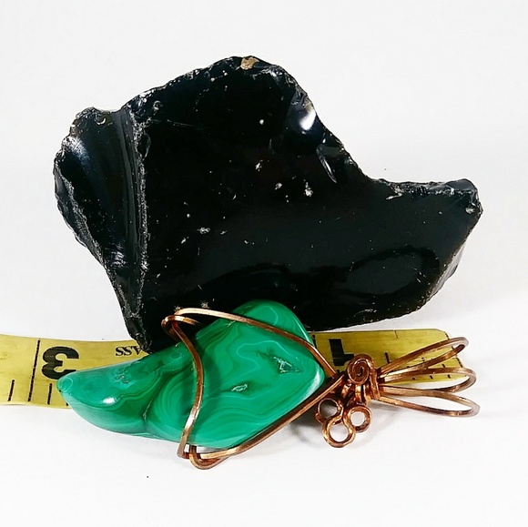 -SOLD- Men's/ Womens Malachite Copper Wire Wrap - Picture 4 of 7